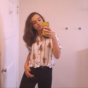 Graphic Button Up Tee